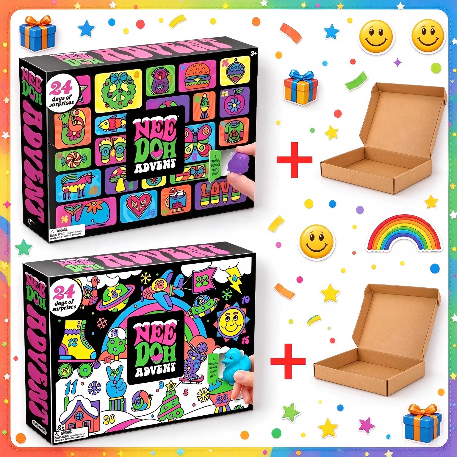 Party Games For Adults And Kids - 24 stuks Nee-Doh Squishy Fidget Kerst